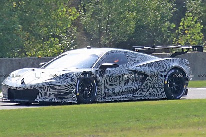 Mid-engined Chevy Corvette C8.R spied on the track