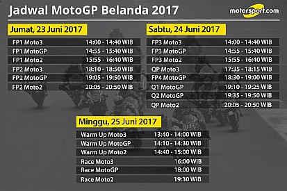 Jadwal lengkap MotoGP Belanda 2017