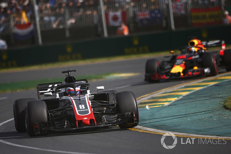 Ромен Грожан, Haas F1 Team VF-18 Ferrari, Даніель Ріккардо, Red Bull Racing RB14 Tag Heuer