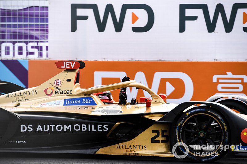 Jean-Eric Vergne, DS TECHEETAH, DS E-Tense FE19, fête sa victoire