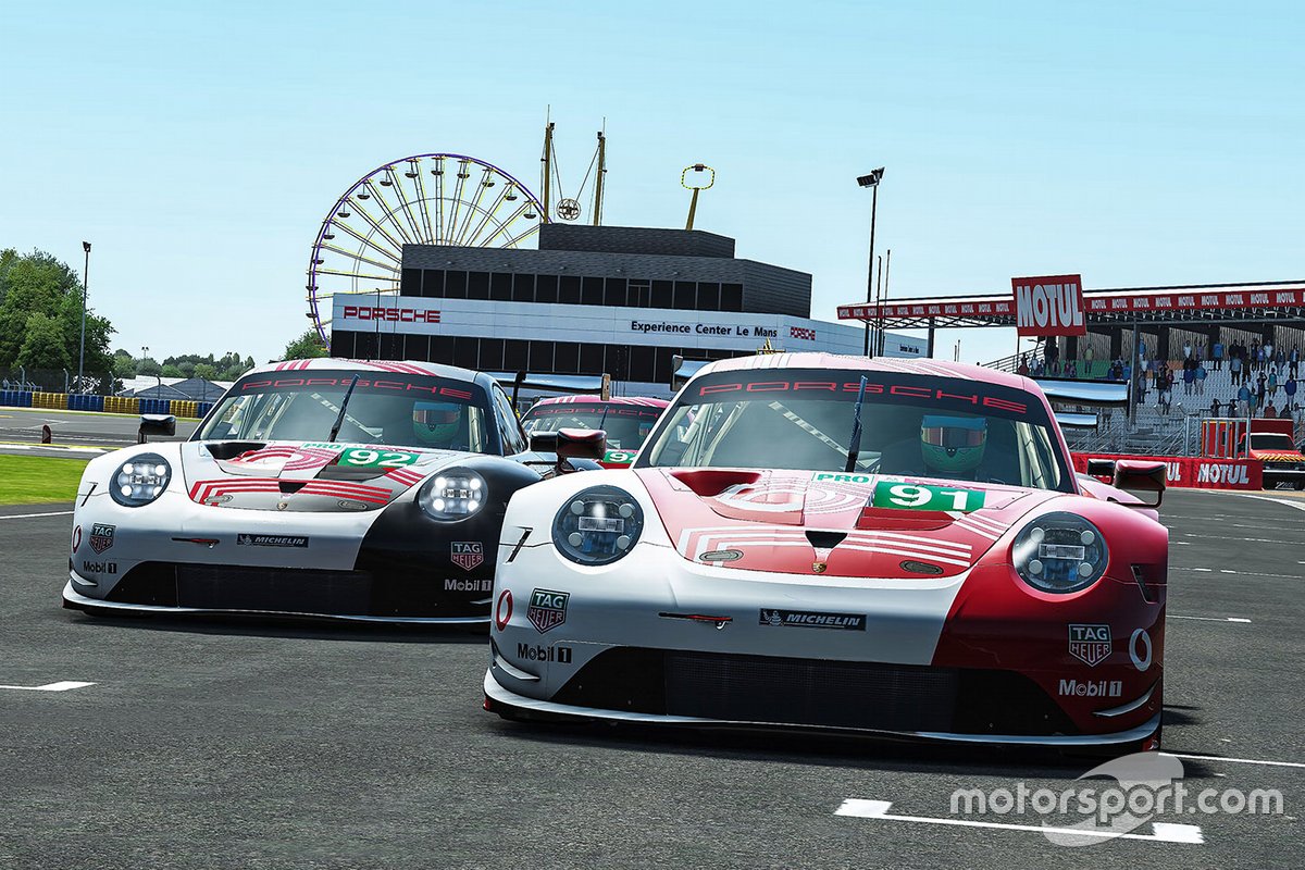 #91 Porsche Esports Team Porsche 911 RSR: André Lotterer, Neel Jani, Mitchell Dejong, Martti Pietilä, #92 Porsche Esports Team Porsche 911 RSR: Jaxon Evans, Matt Campbell, Mack Bakkum, Jeremy Bouteloup