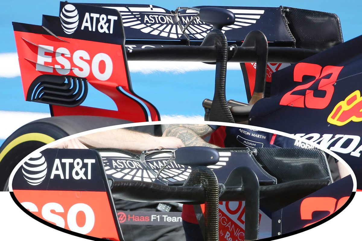 Red Bull RB16 rear wing comparison