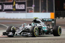 Winnaar Nico Rosberg, Mercedes AMG F1 W07 Hybrid viert zijn overwinning