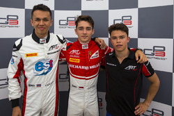 Polesitter Charles Leclerc, ART Grand Prix, second place Alexander Albon, ART Grand Prix, third plac