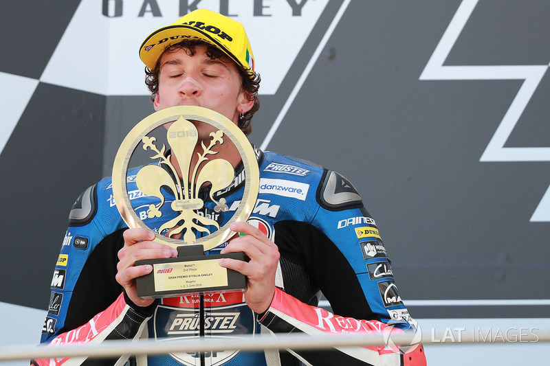 Podio: il secondo classificato Marco Bezzecchi, Prustel GP