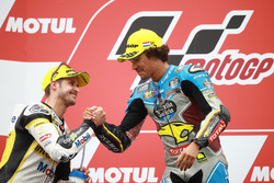 Podium: second place Thomas Luthi, CarXpert Interwetten, Race winner Franco Morbidelli, Marc VDS