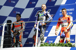 Podium: race winner Jorge Lorenzo, Yamaha Factory Racing, second place Marc Marquez, Repsol Honda Te