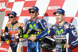 Polesitter Valentino Rossi, Yamaha Factory Racing, tweede plaats Marc Marquez, Repsol Honda Team, de