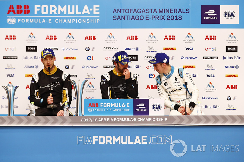 Andre Lotterer, Techeetah, Jean-Eric Vergne, Techeetah, Sébastien Buemi, Renault e.Dams, in the press conference