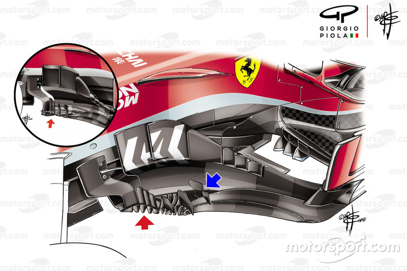 Ferrari SF71H bargeboard, GP van Amerika