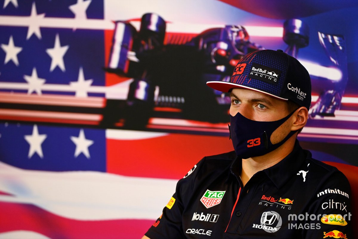 Max Verstappen, Red Bull Racing in the drivers press conference