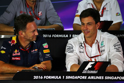 (L to R): Christian Horner, Red Bull Racing Team Principal and Toto Wolff, Mercedes AMG F1 Sharehold