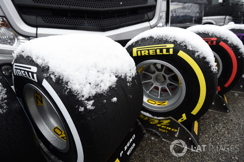 Karla kaplı Pirelli lastikleri