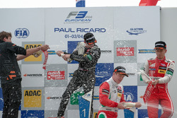 podium, rostrum, Callum Ilott, Van Amersfoort Racing Dallara F312 Mercedes-Benz, Nick Cassidy, Pre