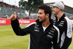(L to R): Sergio Perez, Sahara Force India F1 with team mate Nico Hulkenberg, Sahara Force India F1