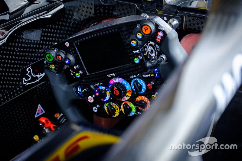 Mercedes AMG F1 W10 steering wheel of Lewis Hamilton