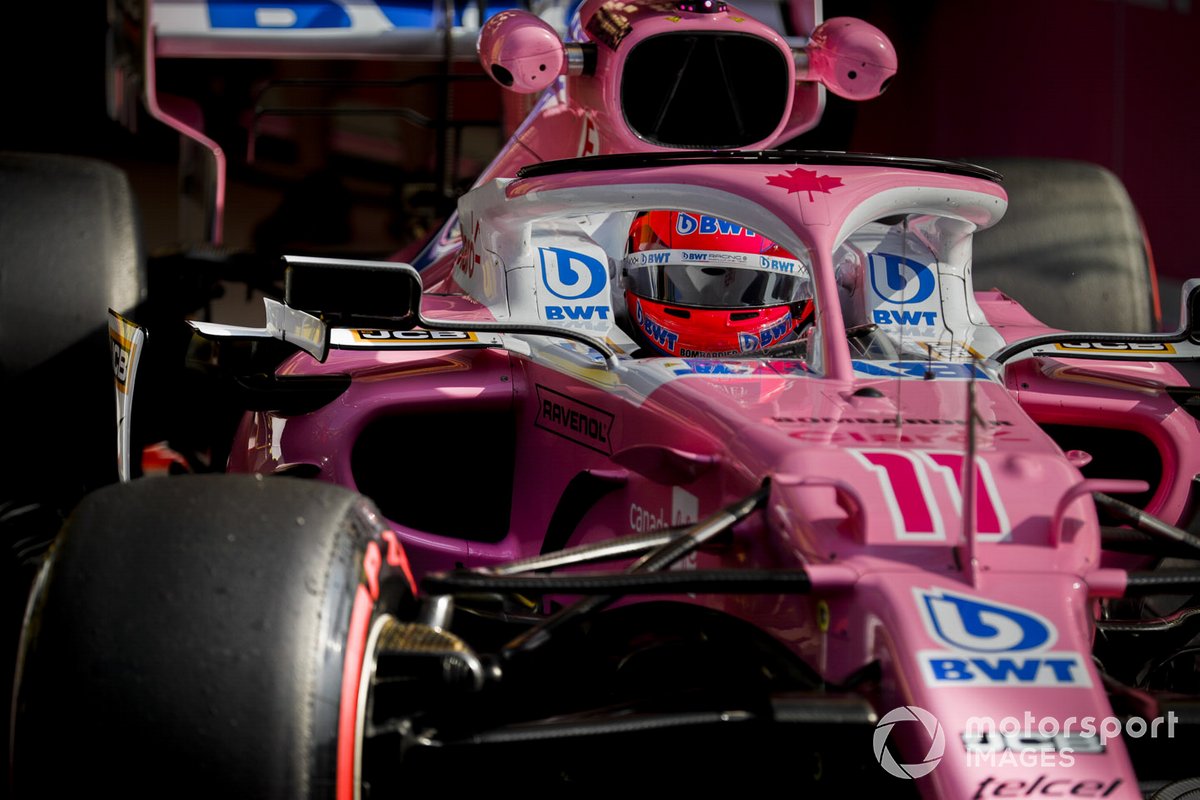 Sergio Perez, Racing Point RP20, leaves the garage
