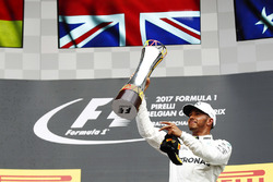 Podium: race winner Lewis Hamilton, Mercedes AMG F1