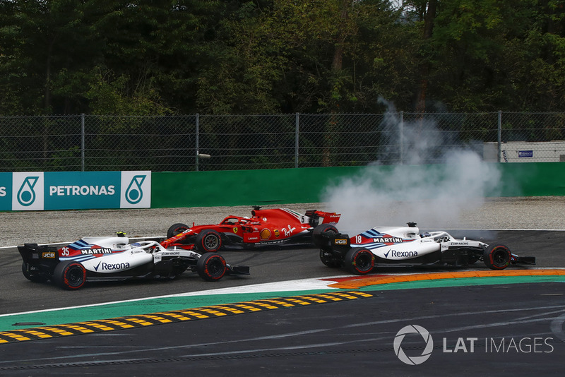 Себастьян Феттель, Ferrari SF71H, Ленс Стролл, Williams FW41, Сергій Сироткін, Williams FW41