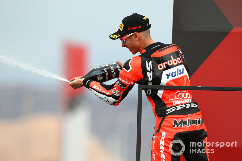 Second place Marco Melandri, Aruba.it Racing-Ducati SBK Team