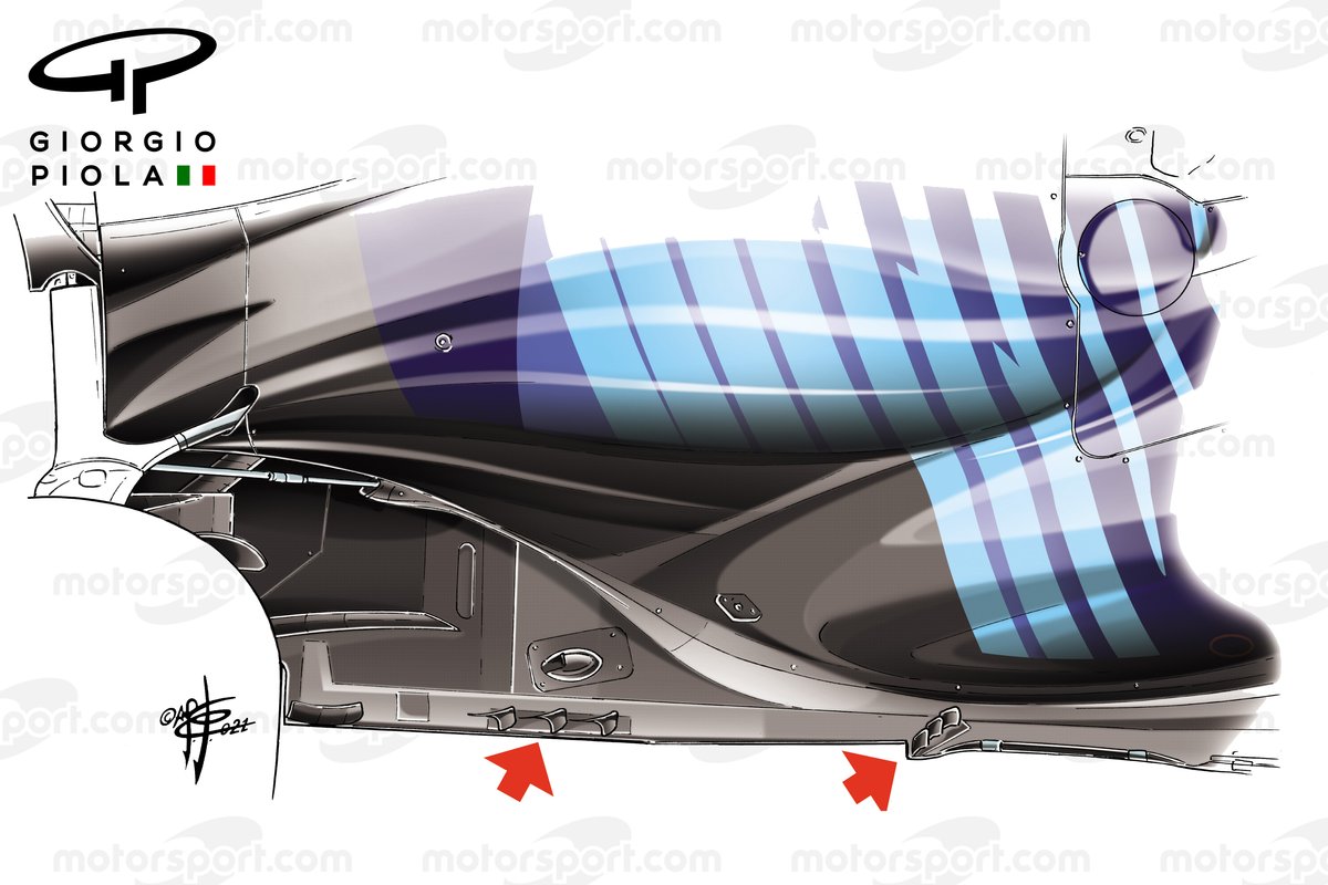 Детали днища Williams FW43B