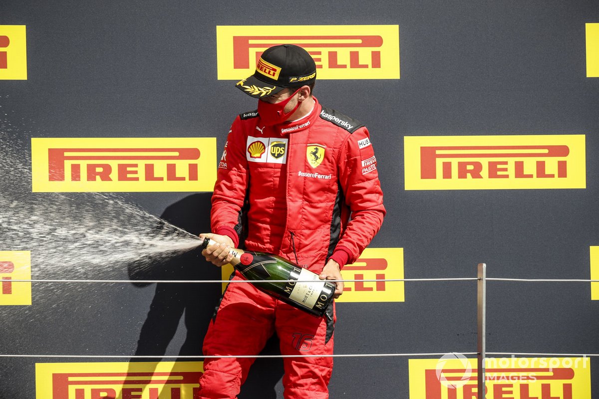 Podio: tercer lugar Charles Leclerc, Ferrari