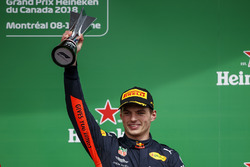 Max Verstappen, Red Bull Racing, 3rd position, lifts his trophy