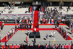 The drivers arrive during the pre-race presentation