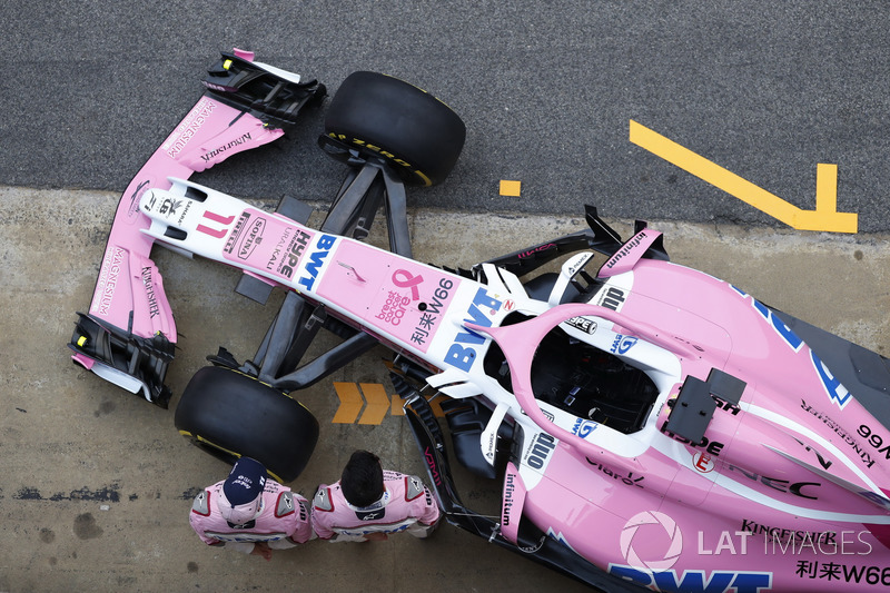 Sergio Perez, Sahara Force India F1 and Esteban Ocon, Sahara Force India F1