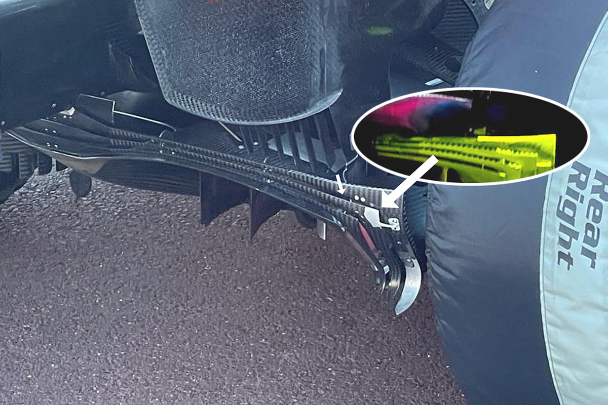 Comparación del difusor del Red Bull Racing RB16B.
