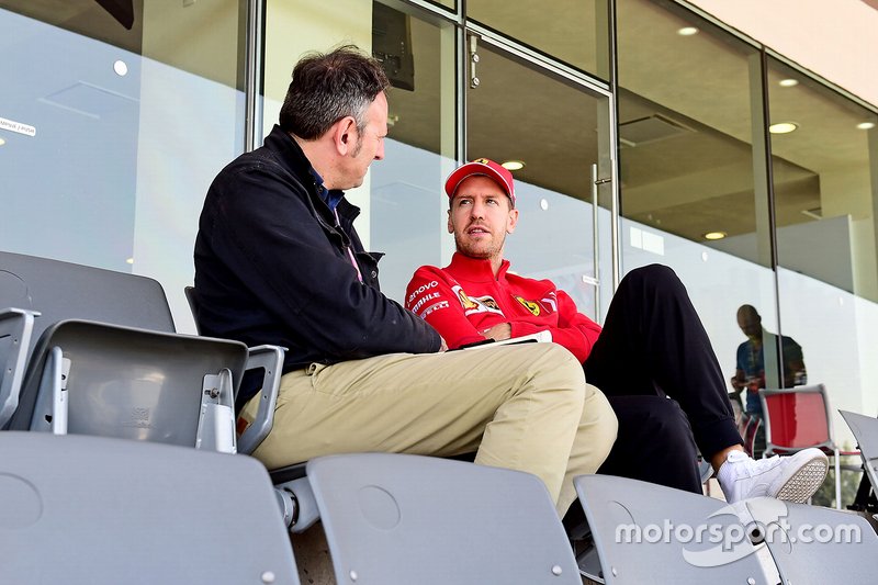 Roberto Chinchero in an interview with Sebastian Vettel, Ferrari