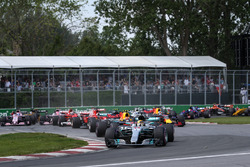 Lewis Hamilton, Mercedes-Benz F1 W08 leads at the start of the race