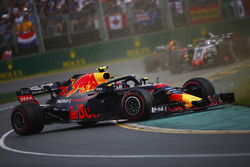 Max Verstappen, Red Bull Racing RB14 Tag Heuer, spins in the path of Romain Grosjean, Haas F1 Team V