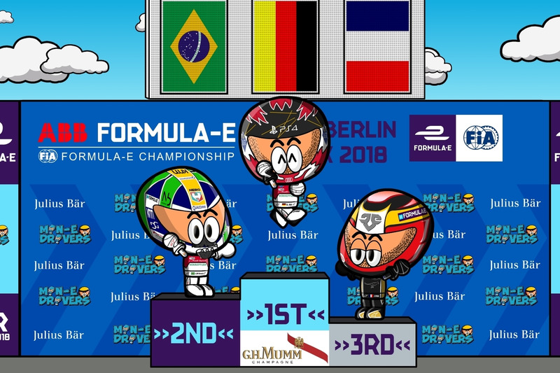 El podio del ePrix de Berlín de la Fórmula E 2018, por MiniEDrivers