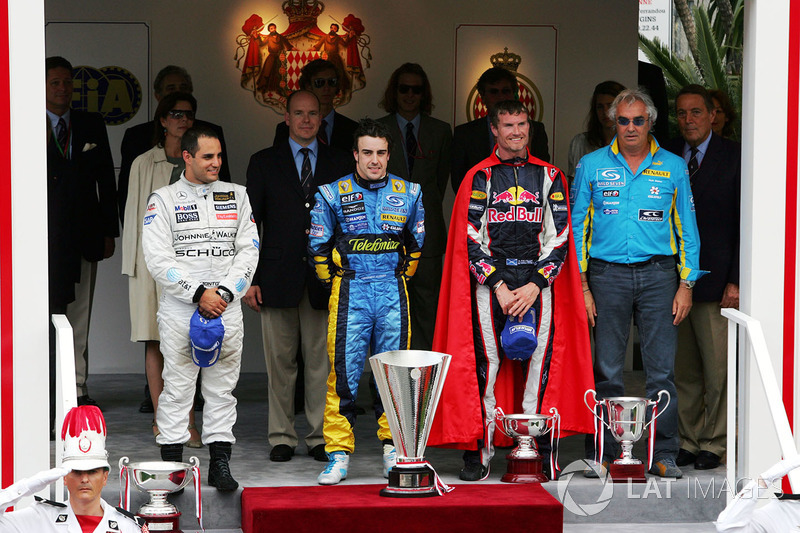 2006: 1. Fernando Alonso, 2. Juan Pablo Montoya, 3. David Coulthard