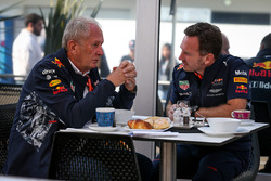 Dr Helmut Marko, Red Bull Motorsport Consultant and Christian Horner, Red Bull Racing Team Principal