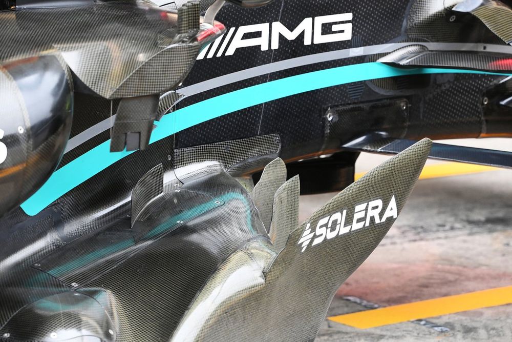 Mercedes W14 detalle aerodinámico