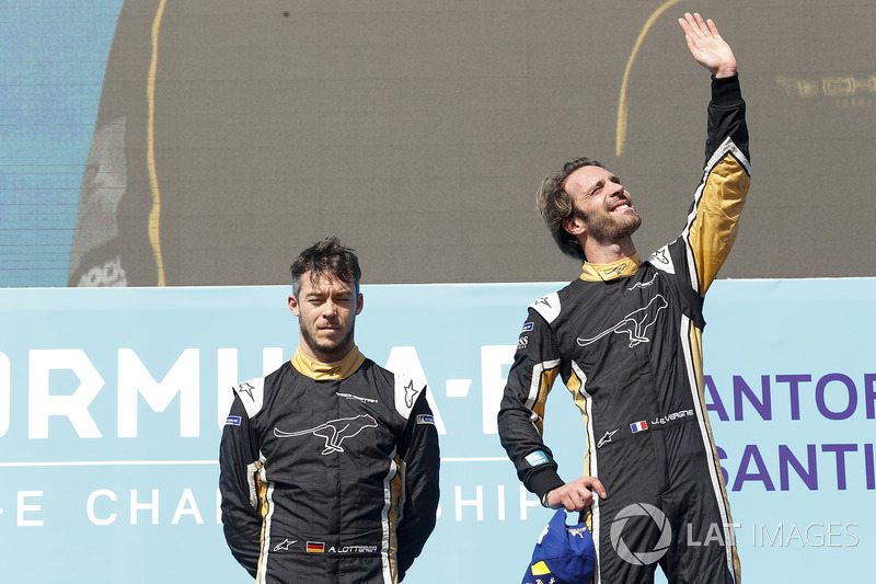Jean-Eric Vergne, Techeetah, Andre Lotterer, Techeetah make up the first 1st 2nd finish in Formula E history