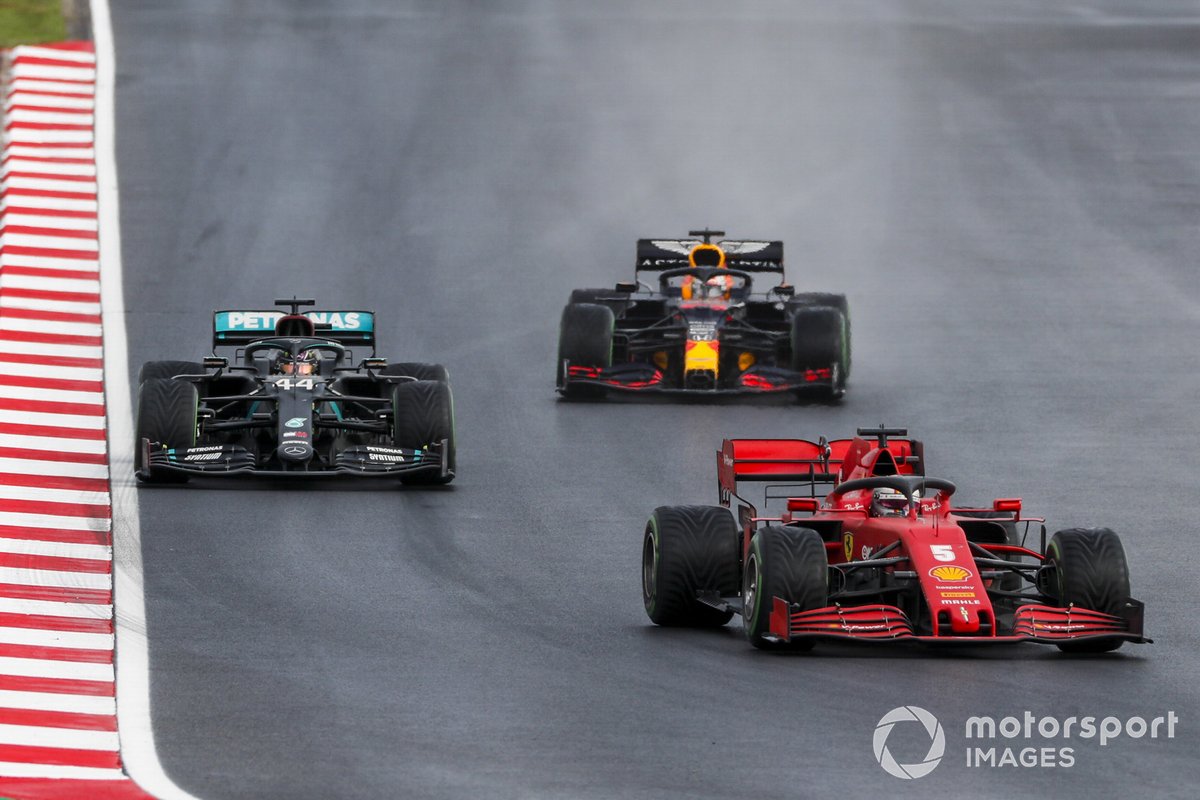 Себастьян Феттель, Ferrari SF1000, Льюис Хэмилтон, Mercedes F1 W11, Макс Ферстаппен, Red Bull RB16