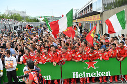 Race winner Sebastian Vettel, Ferrari celebrates in parc ferme