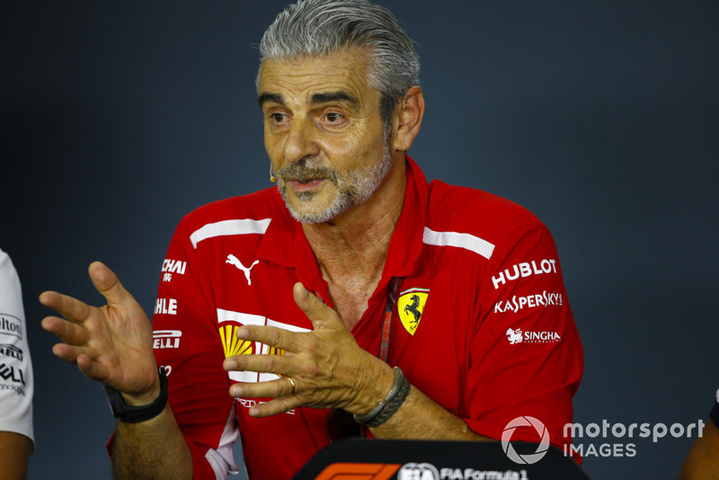 Maurizio Arrivabene, directeur, Ferrari, en conférence de presse