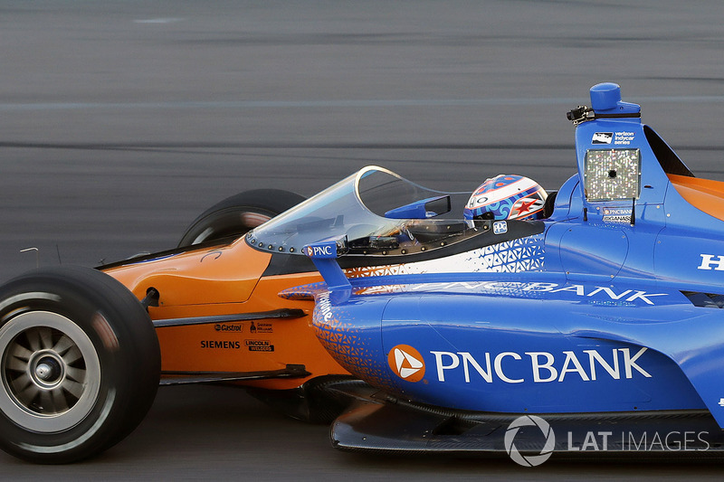 7. Scott Dixon, Chip Ganassi Racing Honda prueba el aeroscreen