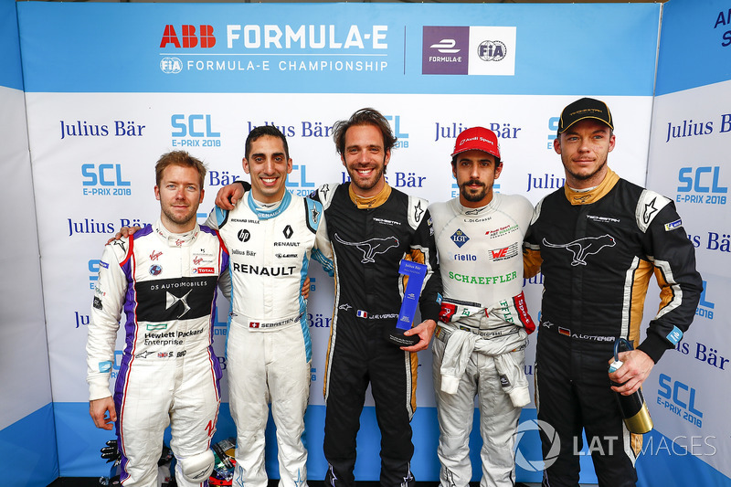 Sam Bird, DS Virgin Racing, Sébastien Buemi, Renault e.Dams, Jean-Eric Vergne, Techeetah, Lucas di Grassi, Audi Sport ABT Schaeffler, Andre Lotterer, Techeetah