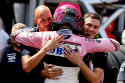 Esteban Ocon, Force India F1 celebrates in parc ferme