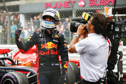 Race winner Daniel Ricciardo, Red Bull Racing, celebrates in Parc Ferme