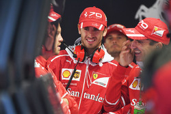 Sebastian Vettel, Ferrari, Antonio Giovinazzi, Ferrari Test and Reserve Driver and Marc Gene, Ferra