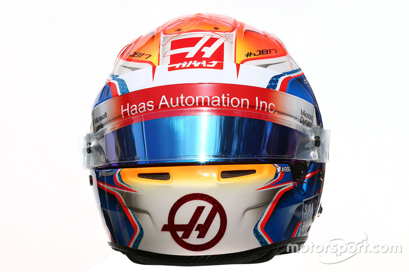 El casco de Romain Grosjean, Haas F1 Team
