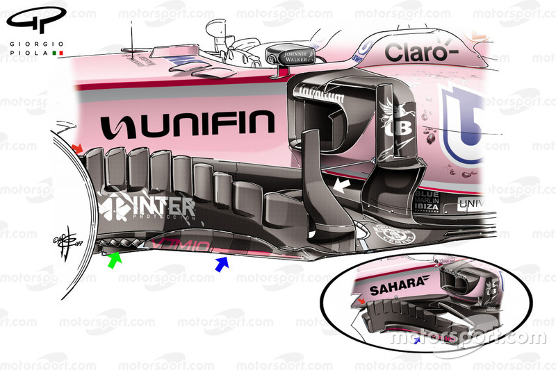 Бокові дефлектори Force India VJM10, Гран Прі Мексики