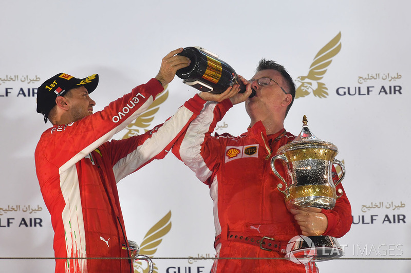 Yarış galibi Sebastian Vettel, Ferrari