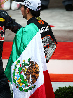 Sergio Perez, Sahara Force India F1 at the podium